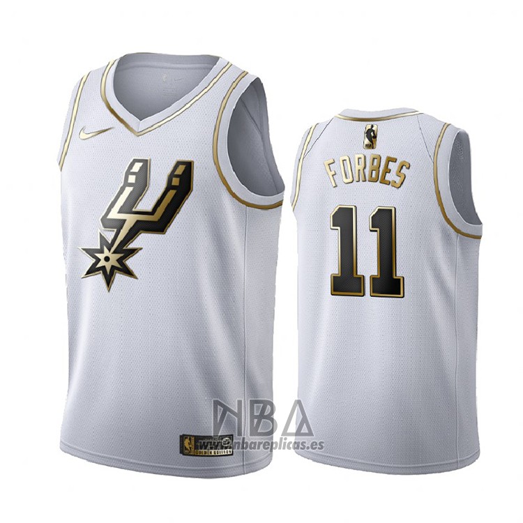 Camiseta Golden Edition San Antonio Spurs Bryn Forbes NO 11 Blanco
